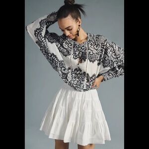 Anthropologie Puff-Sleeve Peasant Blouse